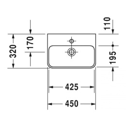 Раковина 45 см Duravit ME by Starck 0719450000, белый