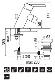 NOBILI Oz T2 OZ119/1T2CR Смеситель для биде (хром)