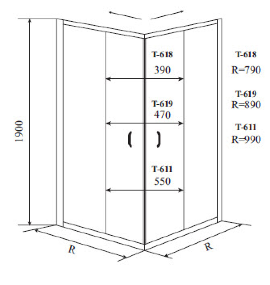 Timo ALTTI душевой угол 618 Clean Glass (80*80*190), шт