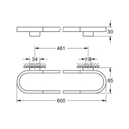 Держатель для полотенца или душевой полочки Grohe Selection 41056DL0, розовая бронза матовая