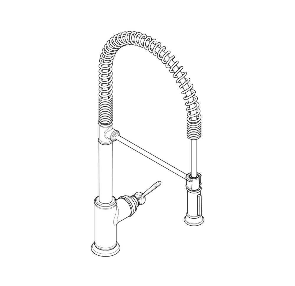 AXOR Montreux Semi-Pro 16582300 Профессиональный смеситель для кухни (полированное красное золото)