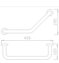 Фото Поручень для ванн Nofer Brass 16354.B загнутый