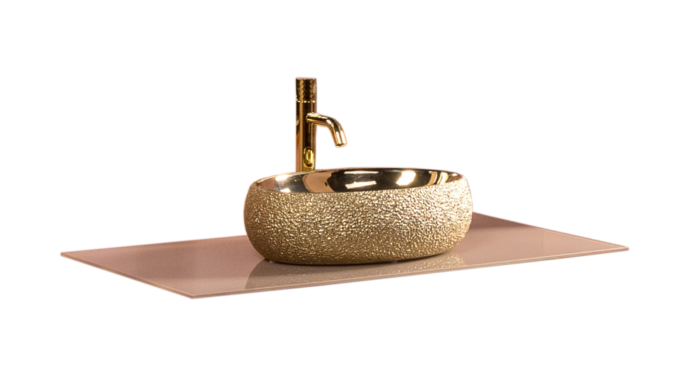 Фото Armadi Art 853-100-CP Столешница стекло 100см прямая CAPPUCINO