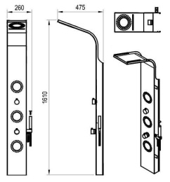 Фото Гидpомассажная панель Ravak Totem Jet (X01453), хром матовый
