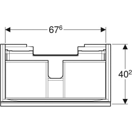 Тумба под раковину Geberit Acanto 500.615.JK.2, 74 см, с сифоном, цвет тёмно-серый