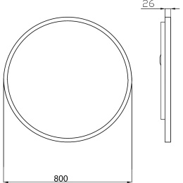 Armadi Art 545/2 Зеркало Vallessi круглое с подсветкой, сенсорная кнопка 80см, IP24
