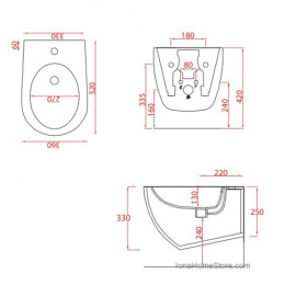 Биде подвесное ArtCeram File (FLB001 05 00) белый