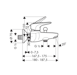Смеситель для ванны Hansgrohe Metropol E (14470000) хром