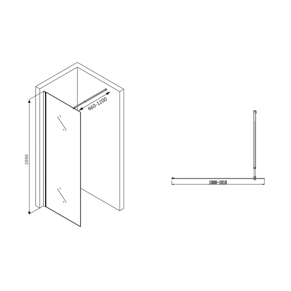 Душевая перегородка Abber Immer Offen (AG61100)