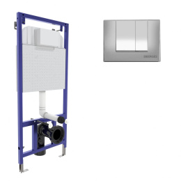 Фото Инсталляция для унитаза Berges Novum 040242 кнопка S2 матовый хром