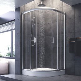 Душевое ограждение 100х100 Am.Pm Gem (W90G-401-100WT) стекла прозрачные, профиль матовое серебро