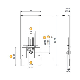 Инсталляционная система для биде ArtCeram (700.102) оранжевый