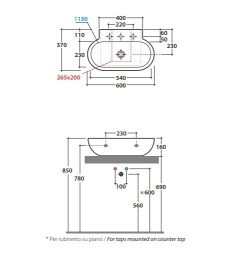 Фото Раковина универсальная Globo Bowl+ (SB061.BI) белый