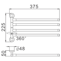 Фото Полотенцедержатель 3-е рога Haiba HB8714