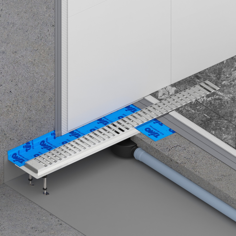 Фото Душевой лоток TIMO Drain System 800 DS230108/01 с вставкой "lines", Сатин