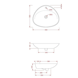 Раковина 59 см ArtCeram (BSL001 01 00)