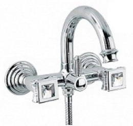Смеситель Cezares Olimp VD-01-Sw цвет хром, ручки квадратные Swarovski