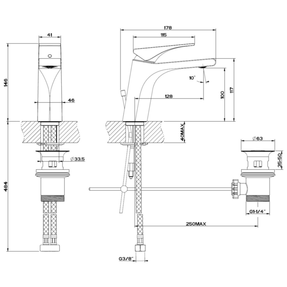 Смеситель для раковины Gessi Via Solferino (49001#031) хром