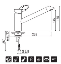 NOBILI Oz OZ113/1SA Смеситель для кухни (сатин)