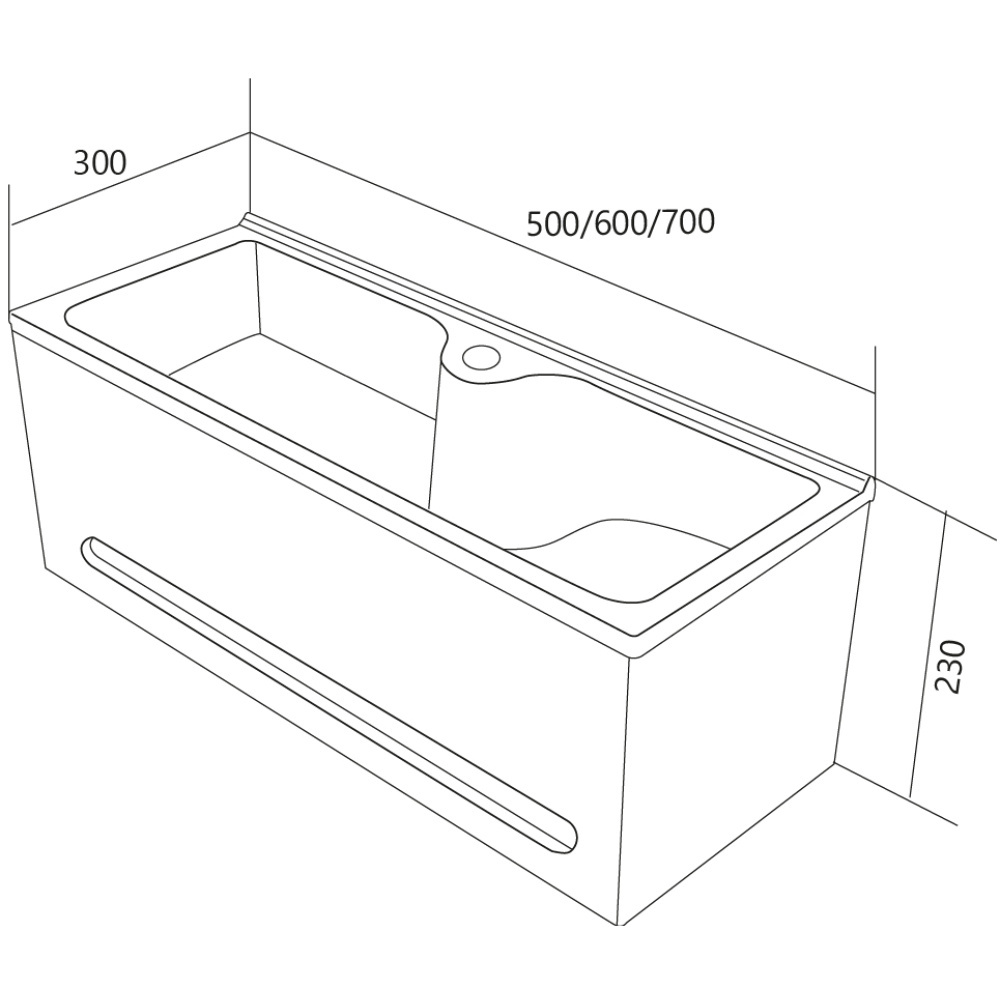 Раковина c панелью 60 см 1MarKa Tiny (У84220) Polytitan (полимерная керамика)