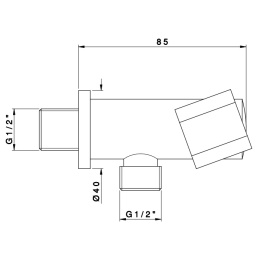 Подключение для душевого шланга с держателем душа Nicolazzi Doccia C7124MCR (хром)