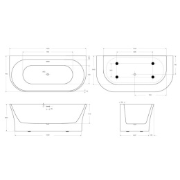 Акриловая ванна BelBagno 170х75 (BB711-1700-750) Белый