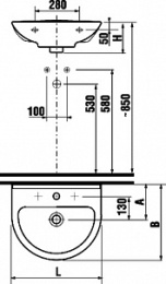Фото Раковина Jika Mio 55 1071.2 подвесная