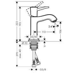 Смеситель для раковины 31301000 Hansgrohe Metropol Classic (хром)