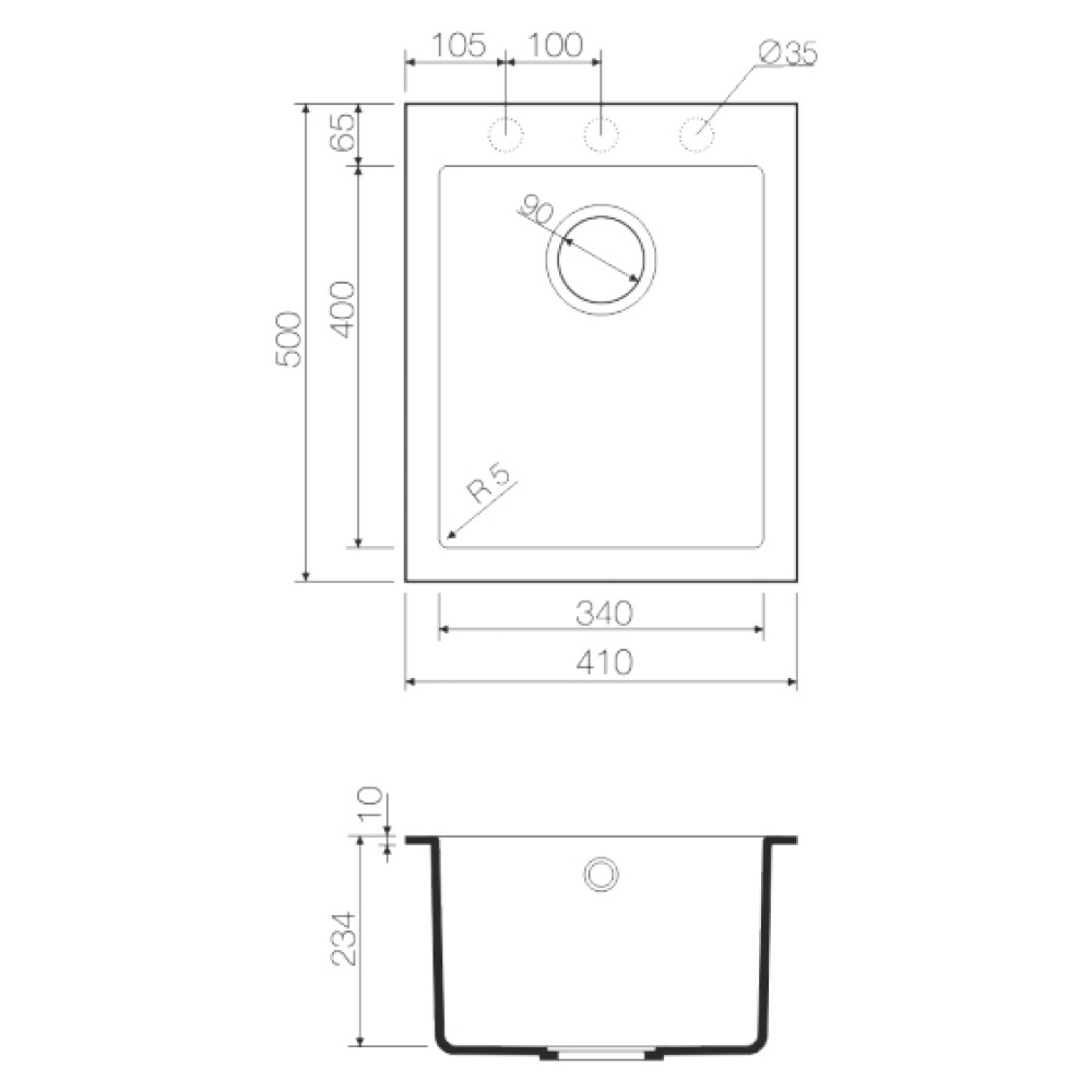 Кухонная мойка Omoikiri Bosen 41-BL Tetogranit (4993141) черный