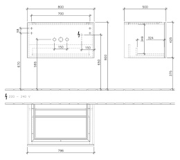 База с раковиной Legato B221L0E8+415380R1