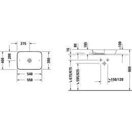 Фото Раковина 55 см Duravit Cape Cod 2347550000, белый