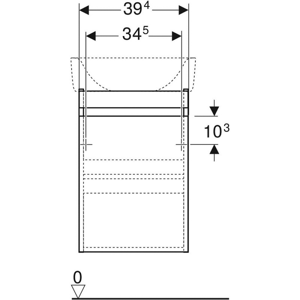 Geberit Renova Plan 869046000 Тумба для раковины, с распашными дверцами