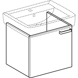 Тумба под раковину Geberit Renova Plan 879050000, 53 см, цвет белый глянцевый