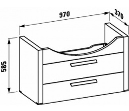 LAUFEN LB3 4.3612.2.068.560.1 Тумба  под раковину 1000 мм (812686), с 2-мя выдвижными ящиками, ручки
