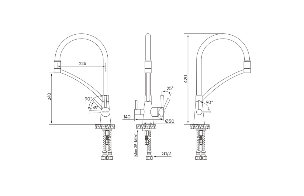 Смеситель для кухни Paulmark Siegen (Si213111-308) чёрный