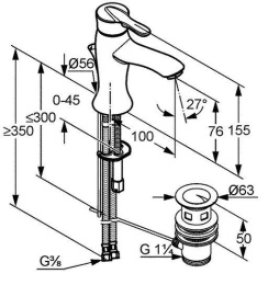 Фото Смеситель для раковины Kludi Amphora (541290575)