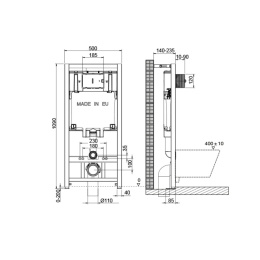 Комплект: Инсталляция OLI 80 +Панель слива Globe хр. гл., OLI 300572mGB00