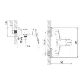 Смеситель для душа IDDIS Torr TORSB00i03
