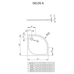 Акриловый поддон для душа Radaway Delos A 85x85x5 белый SDA8585-01