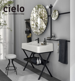 Фото Ceramica CIELO Siwa SWSTE RS - Консоль для раковины, деревянная (Rovere Sbiancato - Выбеленный дуб)