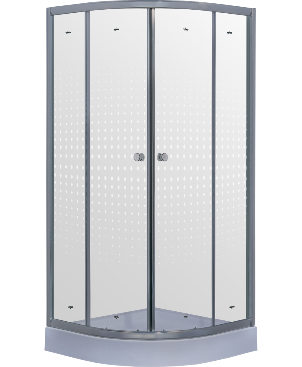 Фото Душевой уголок Timo TL 100x100 TL-1101R профиль Хром стекло прозрачное с рисунком