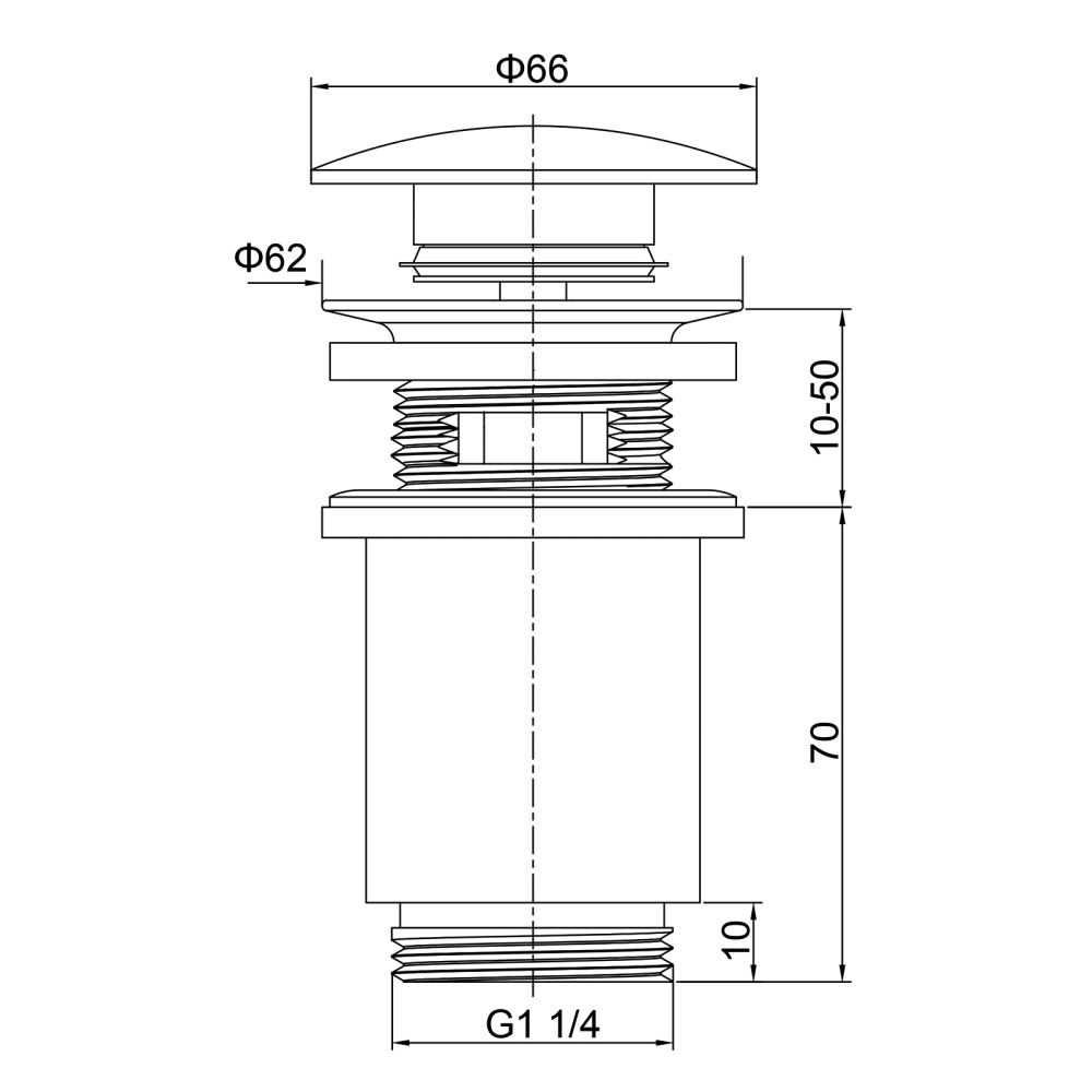 Фото Донный клапан Timo 8011/16 белый матовый