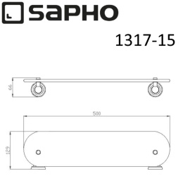 Sapho Diamond 1317-15 Полка DIAMOND стеклянная, хромированным креплением