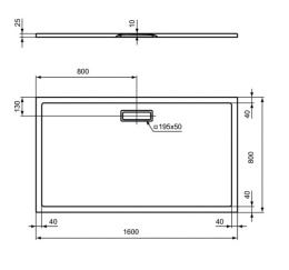 Поддон душевой Ideal Standart Ultra Flat New T4471V1 160 x 80 см ультратонкий, прямоугольный, белый