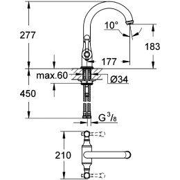 Смеситель Grohe Bridgeford 30188000 для кухни