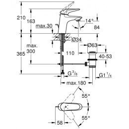 Grohe Eurostyle New 23707LS3 Смеситель для раковины стандартный