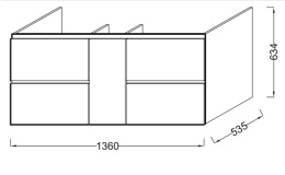 Тумба под раковину Jacob Delafon SOPRANO 140 см, EB1335-E70, арлингтонский дуб