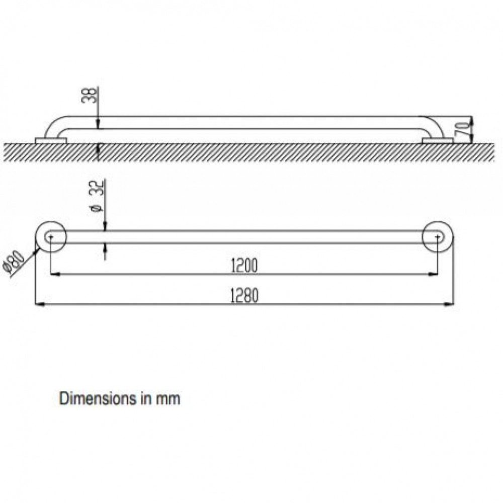 Фото Поручень прямой Nofer 15054.120.S 120 см, матовый