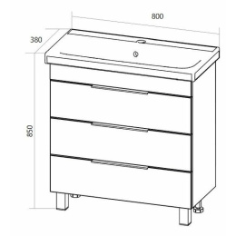 1Marka У92517 Тумба Gaula 80Н 3я White