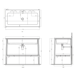 Фото Ceramica CIELO CATINO RETTANGOLE CALAR Agave/1 hole Раковина врезная 110 * 54 см (Agave)